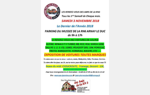 Dernier rendez vous de l&quot;année samedi 3 novembre 2018