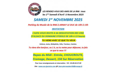 Dégustation Alsace + Choucroute : Samedi 1er Novembre 2025