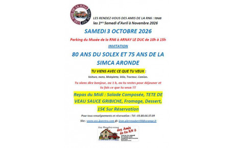 LE RENDEZ-VOUS SAMEDI 3 OCTOBRE