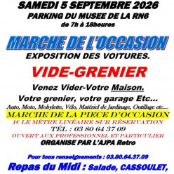 MARCHE DE L'OCCASION - VIDE GRENIER - 5 SPTEMBRE 2026